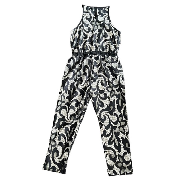 Black brand lace with nude lining jumpsuit size small - Picture 2 of 6